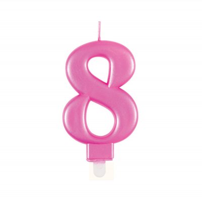 Svíčka dortová růžová číslo