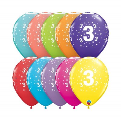 Balónky latexové Ročník 3 barevné