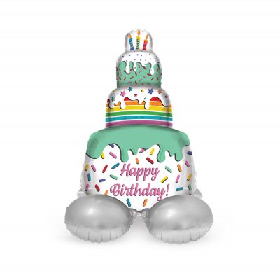 Balónek fóliový AirLoonz Happy Birthday dort