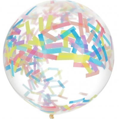 Balónek latexový s konfetami pastelové