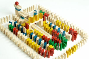 EkoToys Dřevěné domino barevné